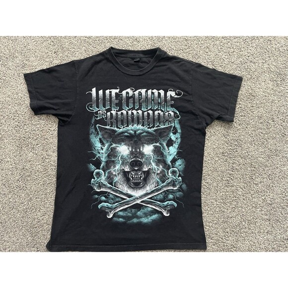 Vtg We Came As Romans Black Band T-Shirt Wolf Crossbones Size Medium Graphic Tee - Picture 1 of 4